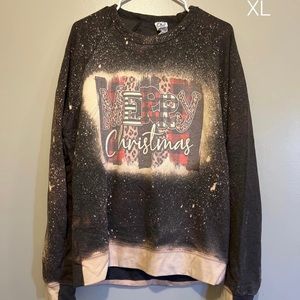 Bleached Christmas sweatshirt size XL